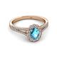 2 - Raisa Desire London Blue Topaz and Diamond Halo Engagement Ring 