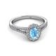 2 - Raisa Desire Blue Topaz and Diamond Halo Engagement Ring 