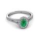 2 - Raisa Desire Emerald and Diamond Halo Engagement Ring 
