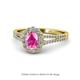 1 - Raisa Desire Pink Sapphire and Diamond Halo Engagement Ring 