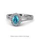 1 - Raisa Desire London Blue Topaz and Diamond Halo Engagement Ring 