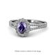 1 - Raisa Desire Iolite and Diamond Halo Engagement Ring 