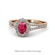 1 - Raisa Desire Ruby and Diamond Halo Engagement Ring 