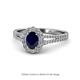 1 - Raisa Desire Blue Sapphire and Diamond Halo Engagement Ring 