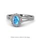 1 - Raisa Desire Blue Topaz and Diamond Halo Engagement Ring 