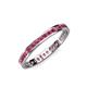 4 - Rebica 2.00 mm Princess Cut Pink Tourmaline Eternity Band 