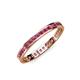 4 - Rebica 2.00 mm Princess Cut Pink Tourmaline Eternity Band 