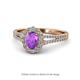 1 - Raisa Desire Amethyst and Diamond Halo Engagement Ring 