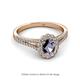 2 - Raisa Desire Iolite and Diamond Halo Engagement Ring 