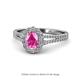 1 - Raisa Desire Pink Sapphire and Diamond Halo Engagement Ring 