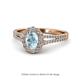 1 - Raisa Desire Aquamarine and Diamond Halo Engagement Ring 