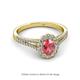 2 - Raisa Desire Pink Tourmaline and Diamond Halo Engagement Ring 
