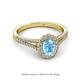 2 - Raisa Desire Blue Topaz and Diamond Halo Engagement Ring 