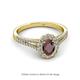 2 - Raisa Desire Red Garnet and Diamond Halo Engagement Ring 