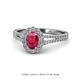 1 - Raisa Desire Ruby and Diamond Halo Engagement Ring 