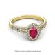 2 - Raisa Desire Ruby and Diamond Halo Engagement Ring 