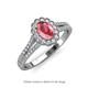 3 - Raisa Desire Pink Tourmaline and Diamond Halo Engagement Ring 