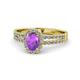 1 - Amaya Desire Amethyst and Diamond Halo Engagement Ring 