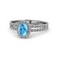 1 - Amaya Desire Blue Topaz and Diamond Halo Engagement Ring 