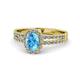 1 - Amaya Desire Blue Topaz and Diamond Halo Engagement Ring 