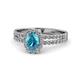 1 - Amaya Desire London Blue Topaz and Diamond Halo Engagement Ring 