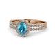 1 - Amaya Desire London Blue Topaz and Diamond Halo Engagement Ring 