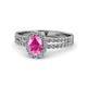 1 - Amaya Desire Pink Sapphire and Diamond Halo Engagement Ring 