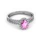 2 - Amaya Desire Pink Sapphire and Diamond Halo Engagement Ring 