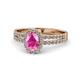1 - Amaya Desire Pink Sapphire and Diamond Halo Engagement Ring 