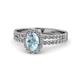 1 - Amaya Desire Aquamarine and Diamond Halo Engagement Ring 