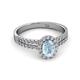 2 - Amaya Desire Aquamarine and Diamond Halo Engagement Ring 