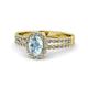 1 - Amaya Desire Aquamarine and Diamond Halo Engagement Ring 