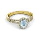 2 - Amaya Desire Aquamarine and Diamond Halo Engagement Ring 