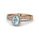 1 - Amaya Desire Aquamarine and Diamond Halo Engagement Ring 