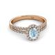2 - Amaya Desire Aquamarine and Diamond Halo Engagement Ring 