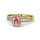 1 - Amaya Desire Pink Tourmaline and Diamond Halo Engagement Ring 