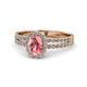 1 - Amaya Desire Pink Tourmaline and Diamond Halo Engagement Ring 