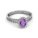 2 - Amaya Desire Amethyst and Diamond Halo Engagement Ring 