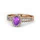 1 - Amaya Desire Amethyst and Diamond Halo Engagement Ring 