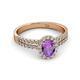 2 - Amaya Desire Amethyst and Diamond Halo Engagement Ring 