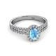 2 - Amaya Desire Blue Topaz and Diamond Halo Engagement Ring 