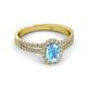 2 - Amaya Desire Blue Topaz and Diamond Halo Engagement Ring 