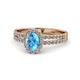 1 - Amaya Desire Blue Topaz and Diamond Halo Engagement Ring 