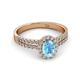 2 - Amaya Desire Blue Topaz and Diamond Halo Engagement Ring 