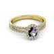 2 - Amaya Desire Iolite and Diamond Halo Engagement Ring 