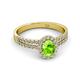 2 - Amaya Desire Peridot and Diamond Halo Engagement Ring 