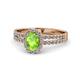 1 - Amaya Desire Peridot and Diamond Halo Engagement Ring 