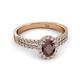 2 - Amaya Desire Red Garnet and Diamond Halo Engagement Ring 