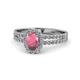 1 - Amaya Desire Rhodolite Garnet and Diamond Halo Engagement Ring 