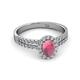 2 - Amaya Desire Rhodolite Garnet and Diamond Halo Engagement Ring 
